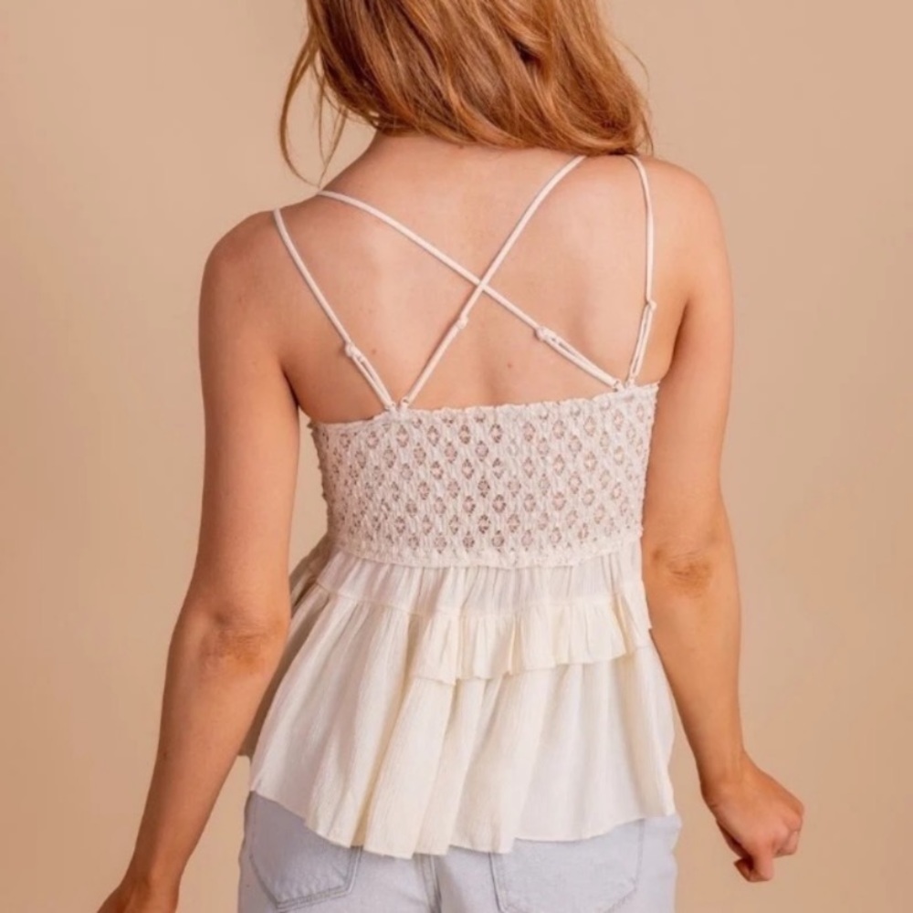 New Scallop Lace Babydoll Top - Picture 2 of 5